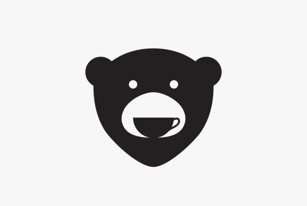 Coffee Bear; Simple Animal and dual meaning logo design by namlio